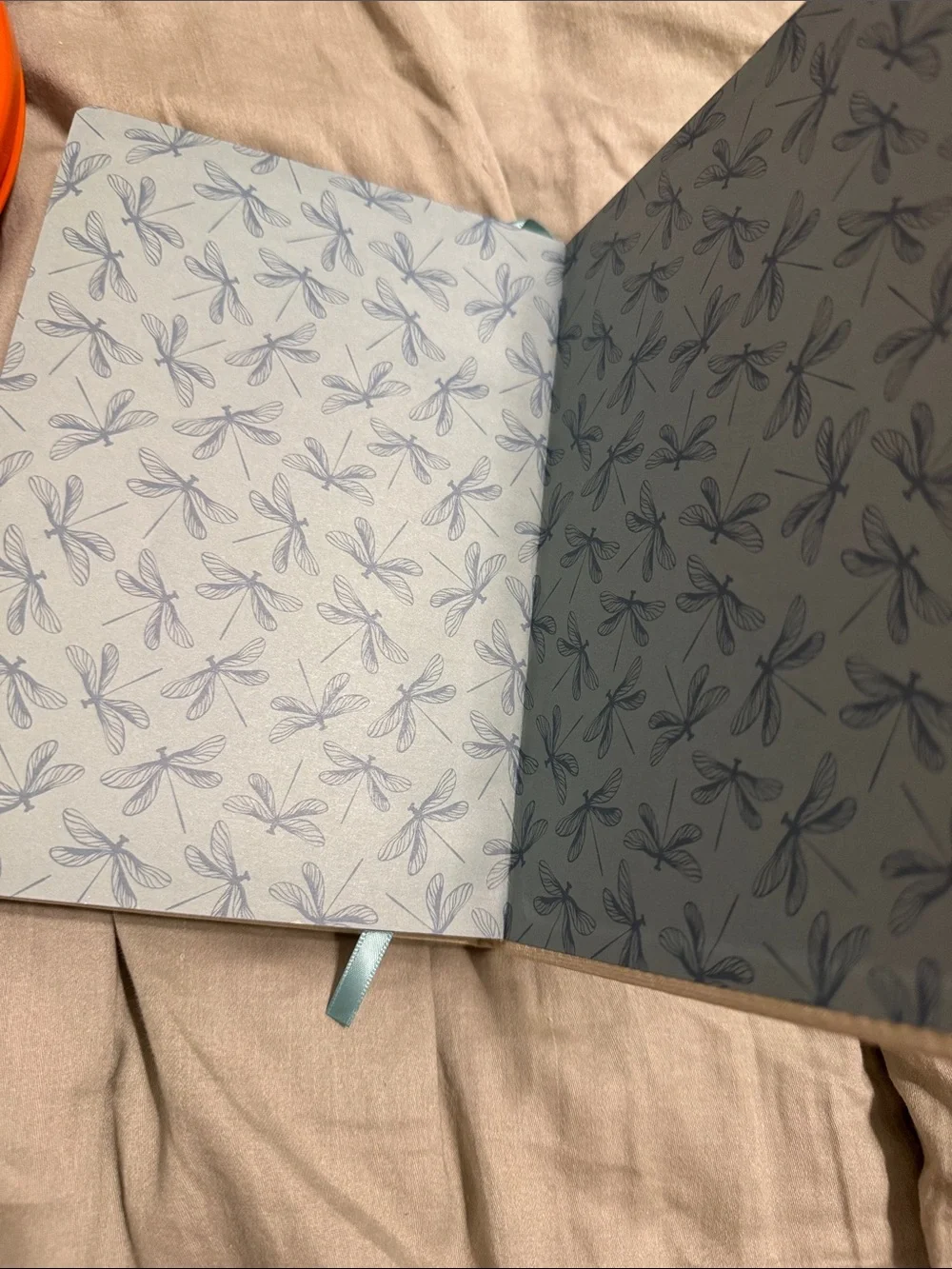 Beige Linen Dragonfly Journal - Unbranded